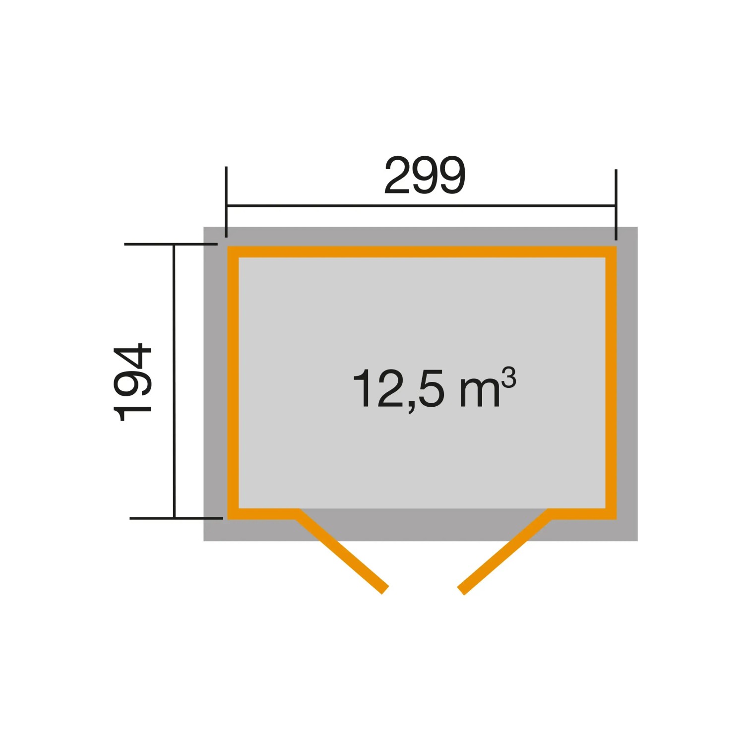 Weka fa kerti ház 323 alaprajza: 299x194 cm, 12,5 m³ térfogat. Ideális kerti szerszámokhoz és bútorokhoz. Weka fa kerti ház 323 alaprajza: 299x194 cm, 12,5 m³ térfogat. Ideális kerti szerszámokhoz és bútorokhoz.