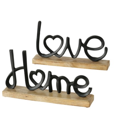 Boltze Home felirat Love Home 2-féle változatban 17,7 cm x 30,6 cm natúr-fekete Boltze Home felirat Love Home 2-féle változatban 17,7 cm x 30,6 cm natúr-fekete