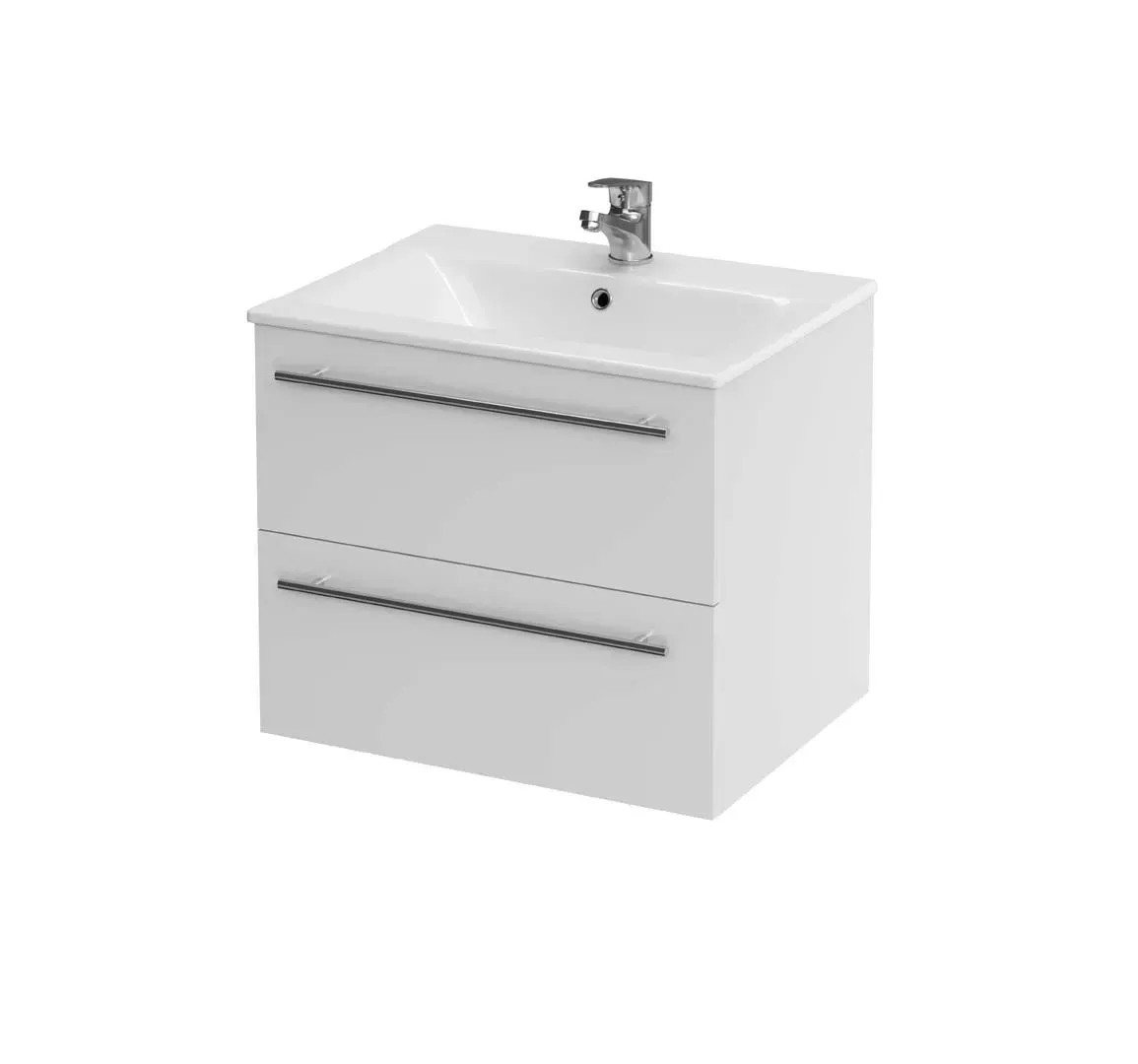 Cersanit Elisa 50 fehér függesztett lapraszerelt fürdőszobabútor szett Cersanit Elisa 50 fehér függesztett lapraszerelt fürdőszobabútor szett