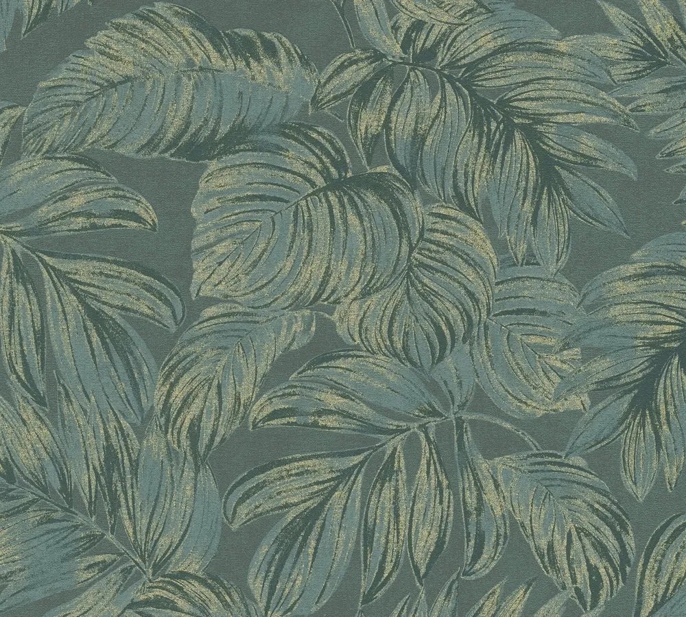 Zöld-arany pálma mintás tapéta 10 m x 0,53 m Zöld-arany pálma mintás tapéta 10 m x 0,53 m