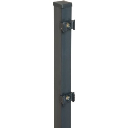 Négyszögletű kerítésoszlop rögzítőlapkákkal 4 cm x 4 cm x 240 cm antracitszürke Négyszögletű kerítésoszlop rögzítőlapkákkal 4 cm x 4 cm x 240 cm antracitszürke