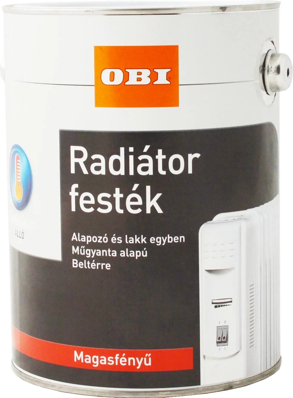 OBI radiátorfesték oldószeres fehér magasfényű 750 ml OBI radiátorfesték oldószeres fehér magasfényű 750 ml