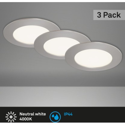 Briloner süllyesztett LED-es lámpa 3 darabos készlet matt nikkel 2,9 cm Briloner süllyesztett LED-es lámpa 3 darabos készlet matt nikkel 2,9 cm