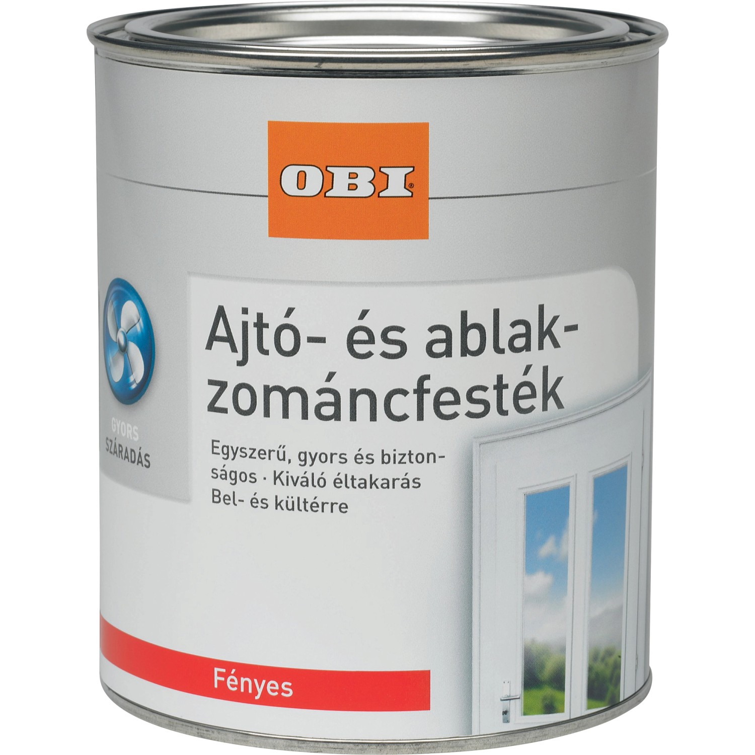 OBI ablak- és ajtólakk vízzel higítható fehér fényes 750 ml OBI ablak- és ajtólakk vízzel higítható fehér fényes 750 ml