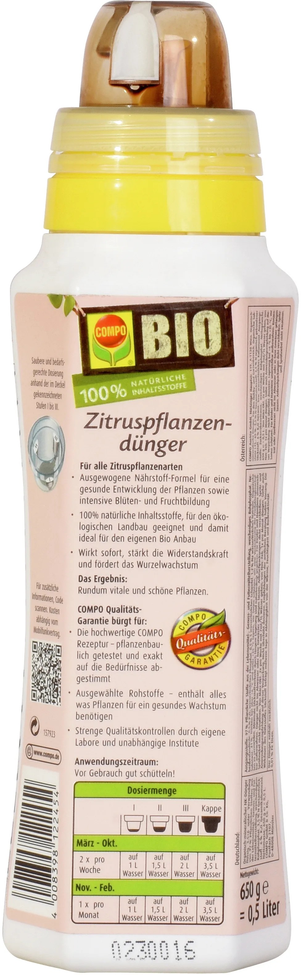 Üveg Compo Bio citrus növénytáp 500 ml az egészséges növényekért. Üveg Compo Bio citrus növénytáp 500 ml az egészséges növényekért.