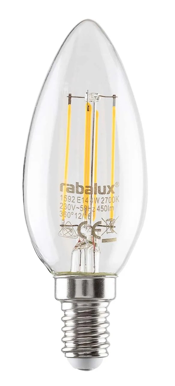 Rábalux LED Filament gyertya izzó E14 4 W fehér Rábalux LED Filament gyertya izzó E14 4 W fehér