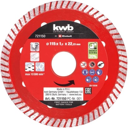 Einhell gyémánt vágókorong vékony 115 mm x 1,2 mm Einhell gyémánt vágókorong vékony 115 mm x 1,2 mm
