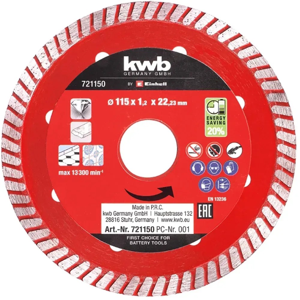 Einhell gyémánt vágókorong vékony 115 mm x 1,2 mm Einhell gyémánt vágókorong vékony 115 mm x 1,2 mm