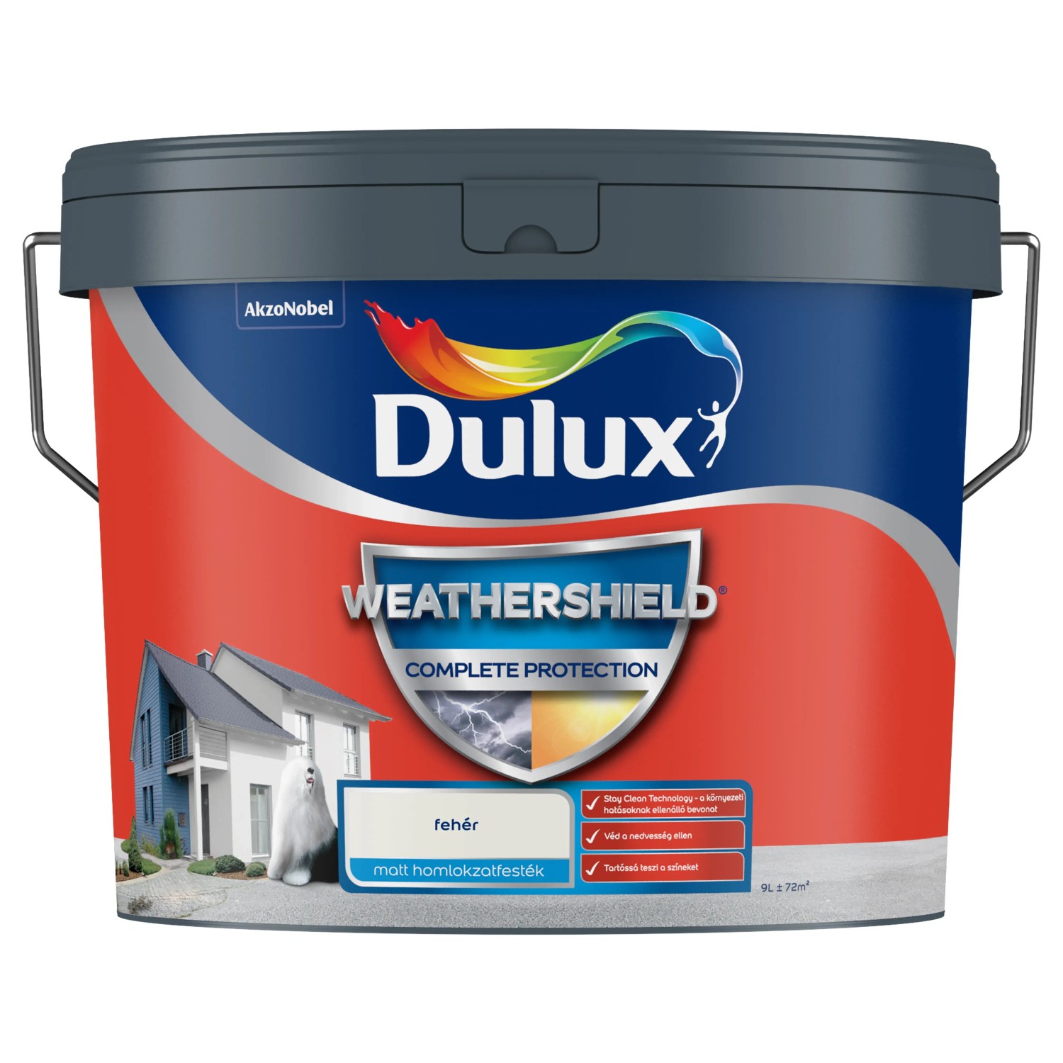 Dulux Weathershield Complete Protection homlokzatfesték fehér 9 l Dulux Weathershield Complete Protection homlokzatfesték fehér 9 l
