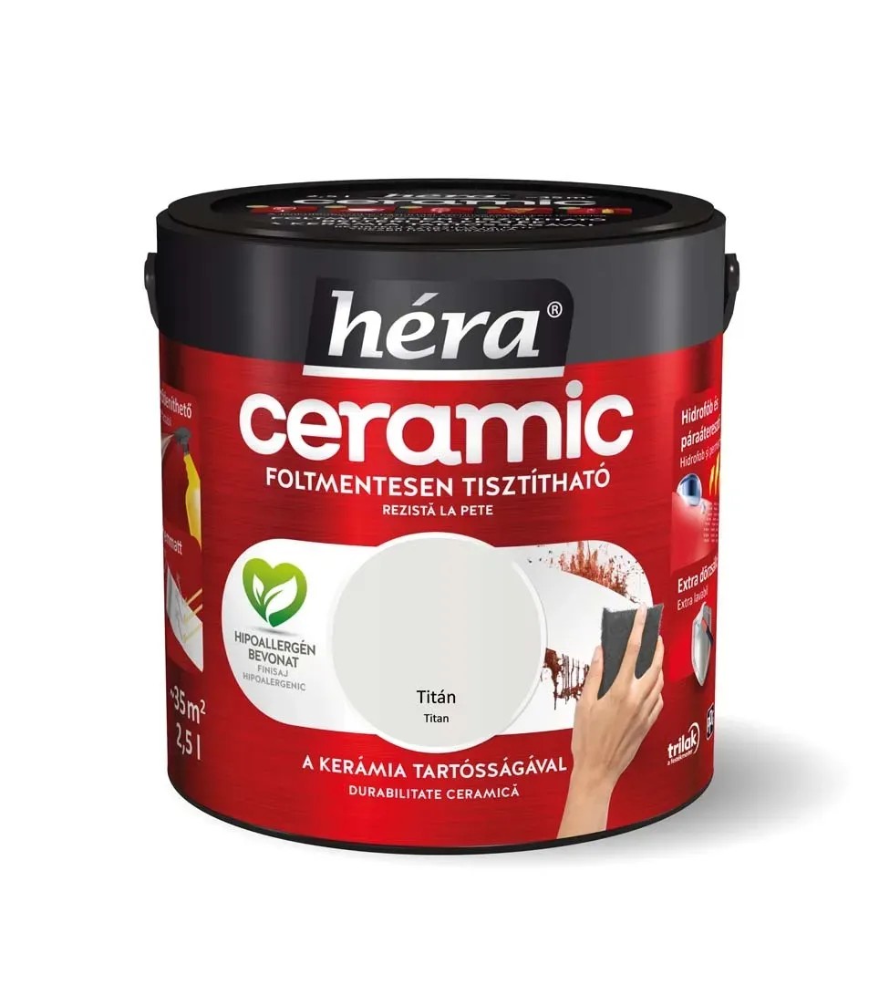 Héra Ceramic beltéri falfesték titán 2,5 l Héra Ceramic beltéri falfesték titán 2,5 l