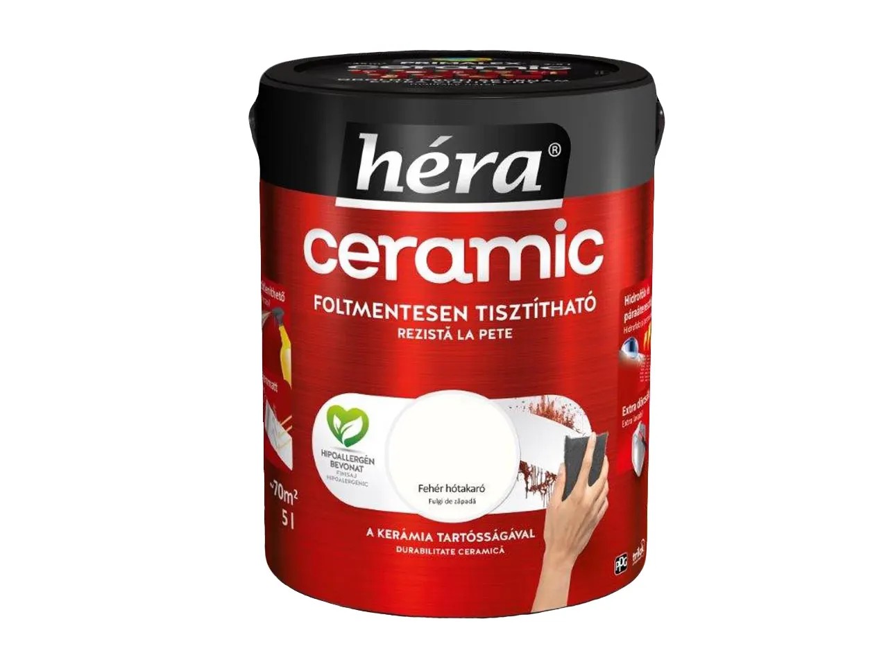Héra Ceramic beltéri falfesték fehér hótakaró 5 l Héra Ceramic beltéri falfesték fehér hótakaró 5 l