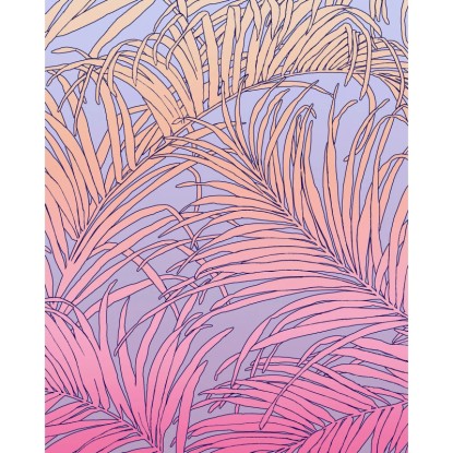 Komar fátyoltapéta Palm Foglie 200 cm x 250 cm rózsaszín Komar fátyoltapéta Palm Foglie 200 cm x 250 cm rózsaszín