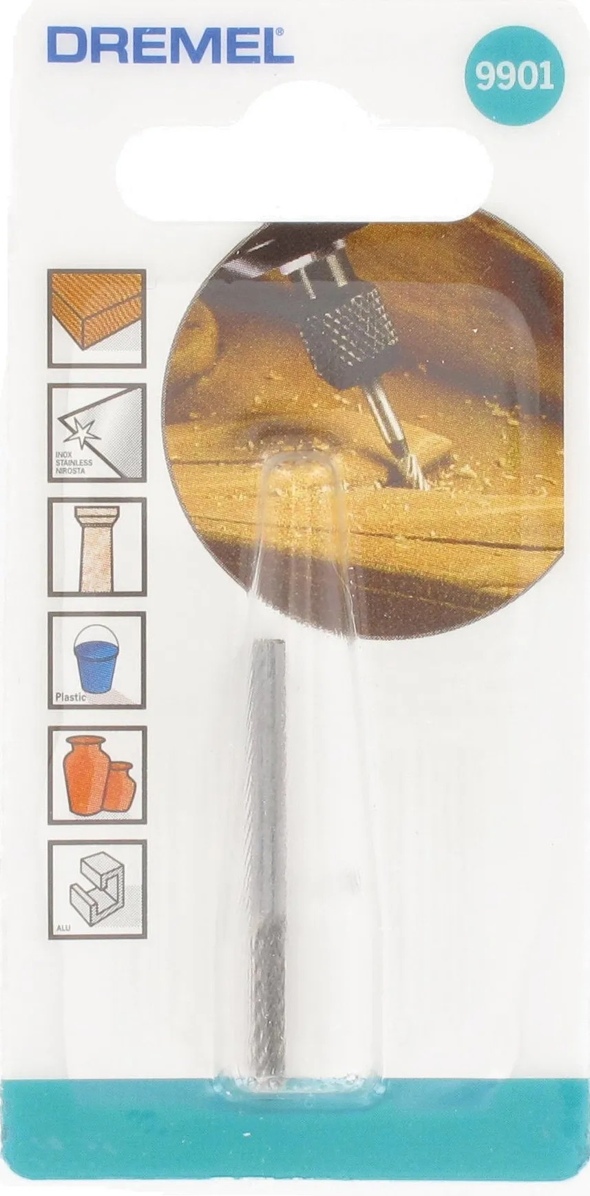 Dremel 9901 volfrám-karbid marófej faragáshoz, gravírozáshoz és maráshoz. Dremel 9901 volfrám-karbid marófej faragáshoz, gravírozáshoz és maráshoz.