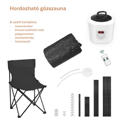 t.b.t. Szauna székkel, gőzfejlesztővel, aroma tartállyal és távirányítóval. t.b.t. Szauna székkel, gőzfejlesztővel, aroma tartállyal és távirányítóval.