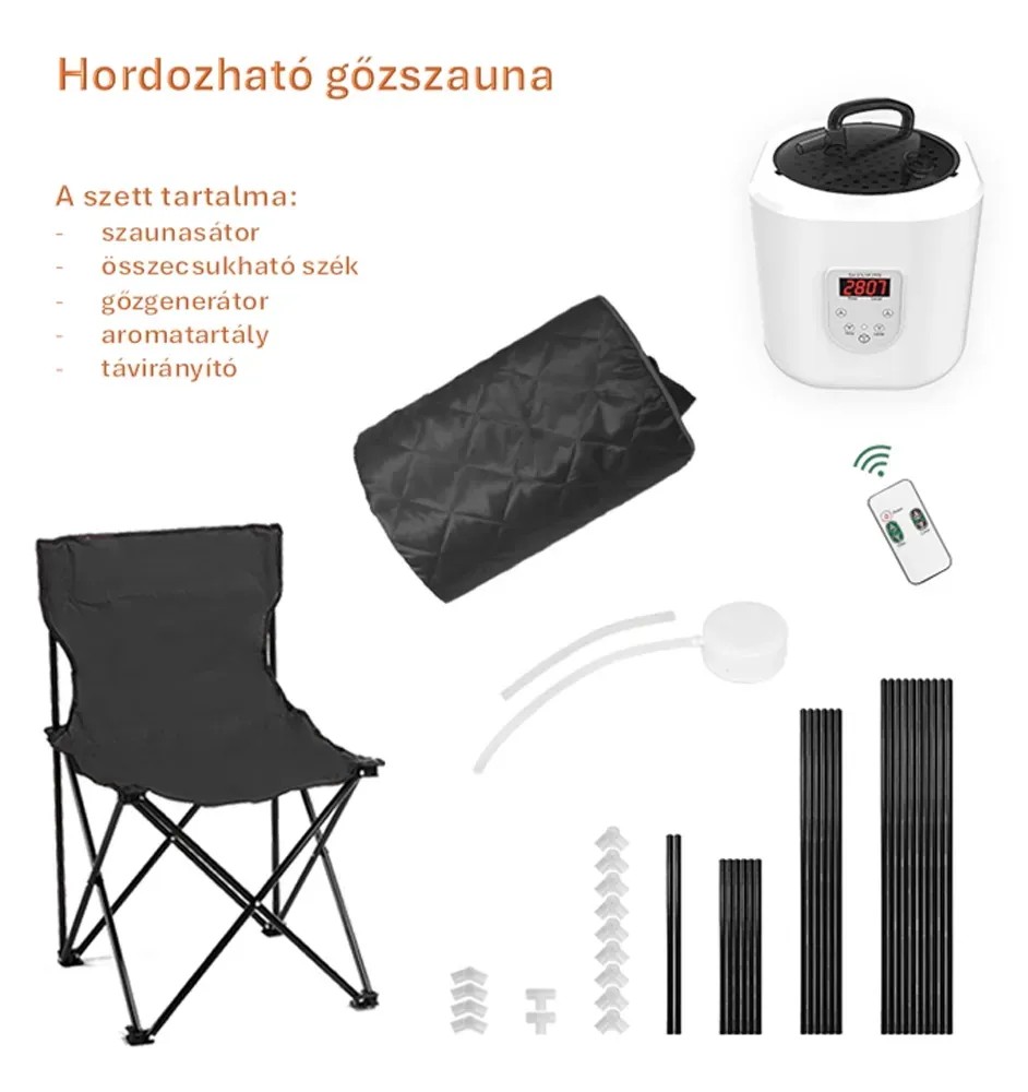 t.b.t. Szauna székkel, gőzfejlesztővel, aroma tartállyal és távirányítóval. t.b.t. Szauna székkel, gőzfejlesztővel, aroma tartállyal és távirányítóval.