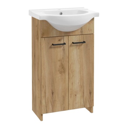 Twins mosdószekrény 50 cm golden oak kerámia mosdóval Twins mosdószekrény 50 cm golden oak kerámia mosdóval