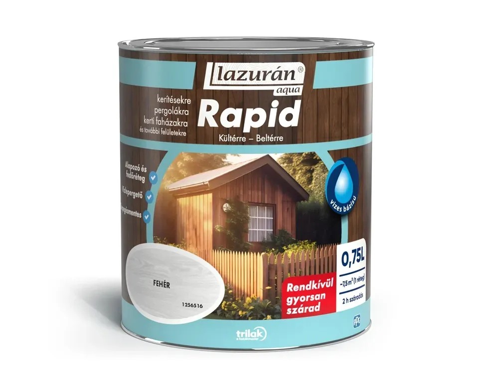 Lazurán Aqua Rapid fehér 0,75 l Lazurán Aqua Rapid fehér 0,75 l