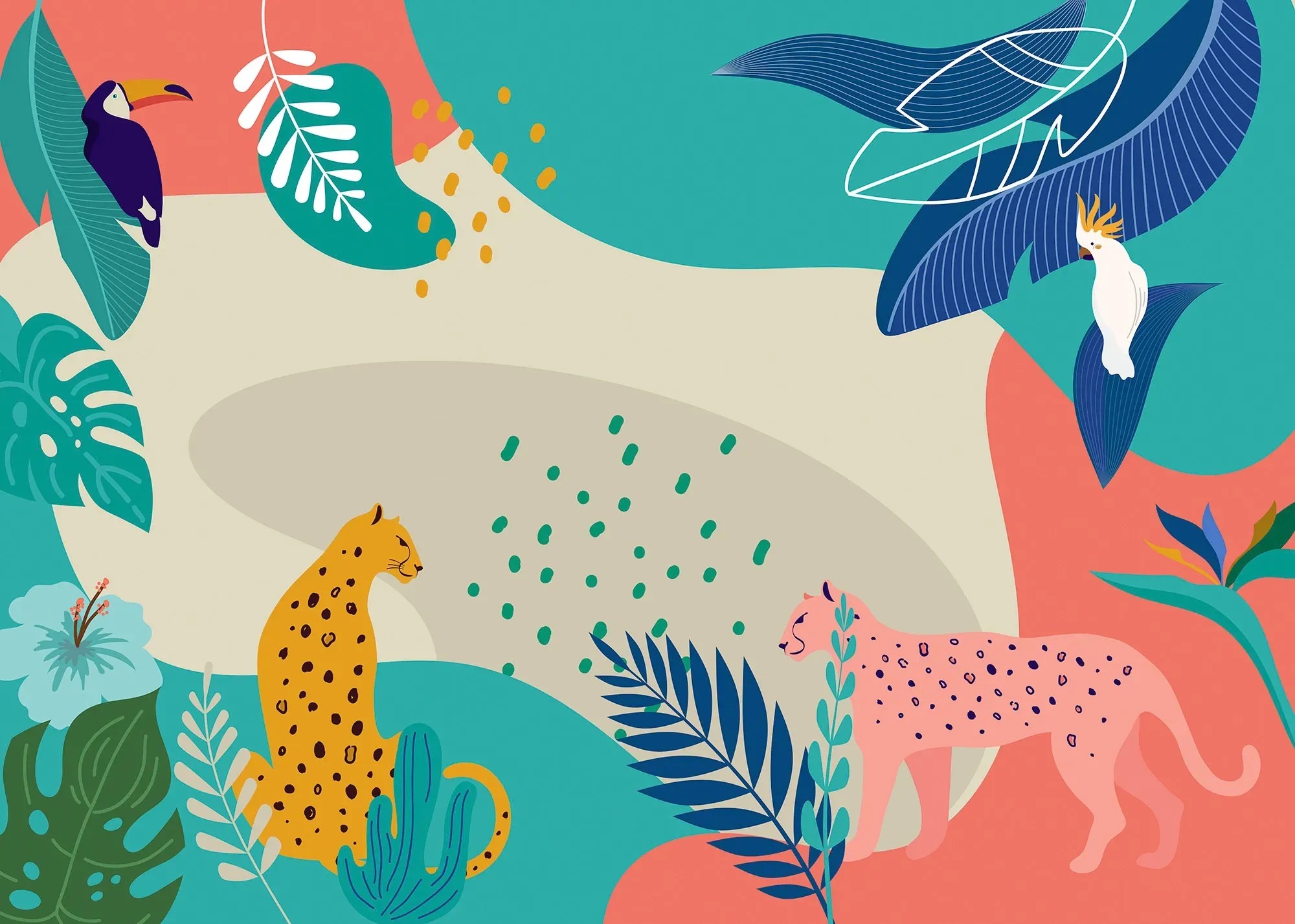 Komar nemszőtt fotótapéta Jungle Rendezvous 350 cm x 250 cm Komar nemszőtt fotótapéta Jungle Rendezvous 350 cm x 250 cm