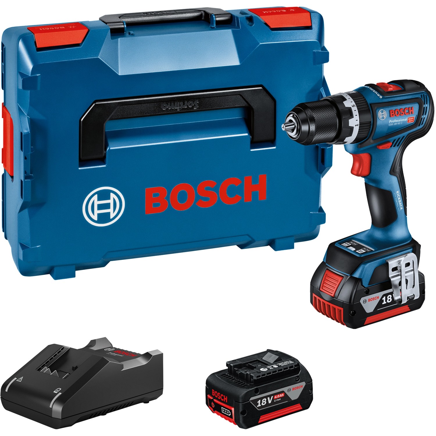 Bosch Professional 18 V GSB 18V-90 C ütvefúró-csavarozó 5 Ah akkumulátorokkal Bosch Professional 18 V GSB 18V-90 C ütvefúró-csavarozó 5 Ah akkumulátorokkal