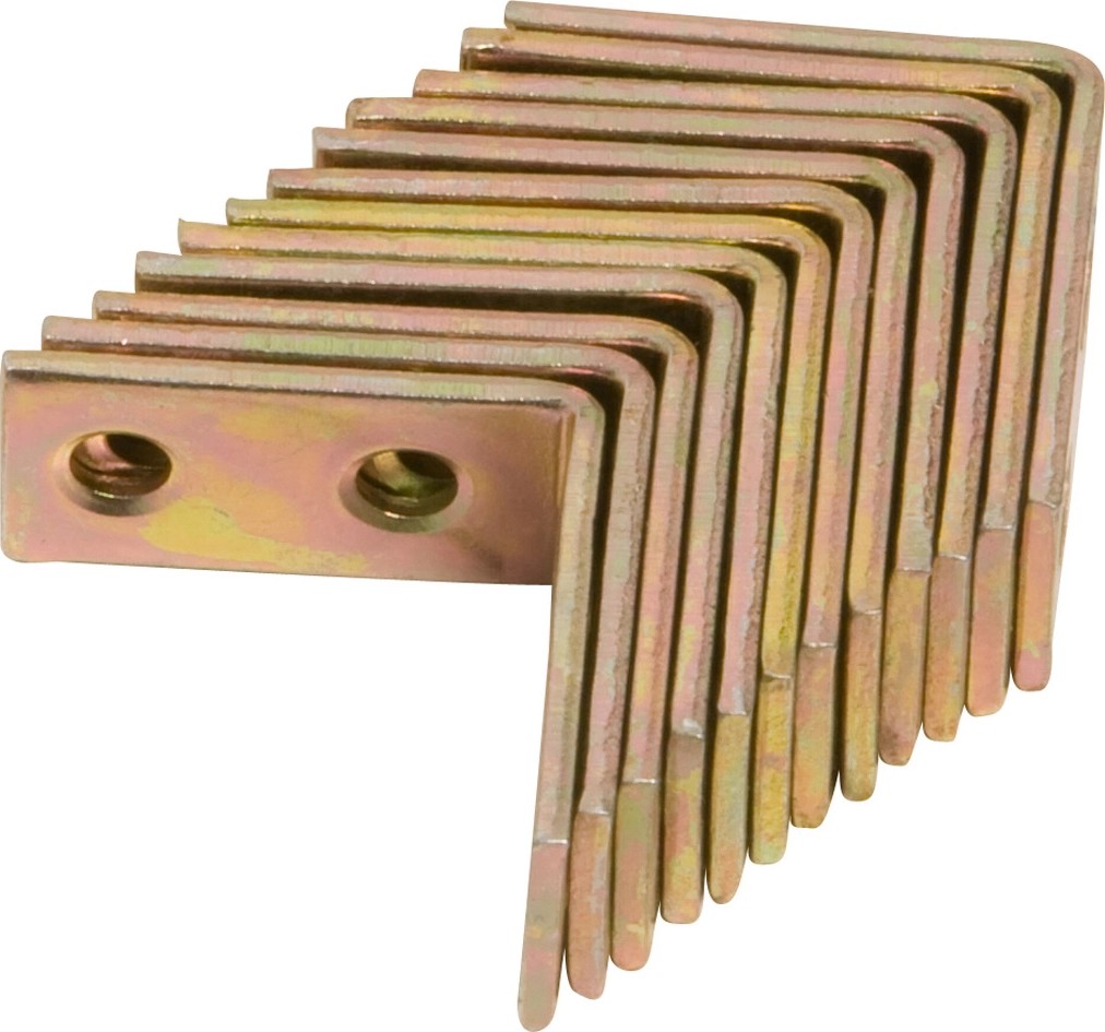 Székszegletvas 30 mm x 30 mm x 14 mm sárga horganyzott 12 darab Székszegletvas 30 mm x 30 mm x 14 mm sárga horganyzott 12 darab