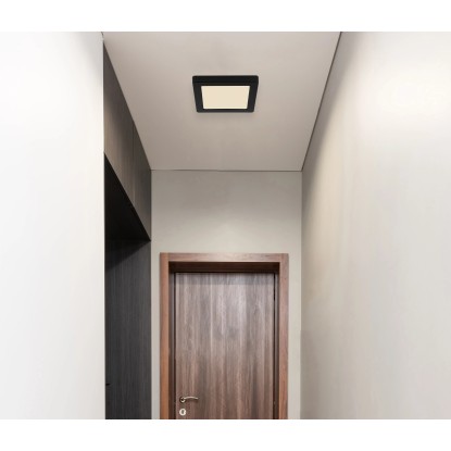 Globo Lasse LED-es mennyezeti lámpa 1 izzós fekete 167 mm x 167 mm x 17 mm Globo Lasse LED-es mennyezeti lámpa 1 izzós fekete 167 mm x 167 mm x 17 mm