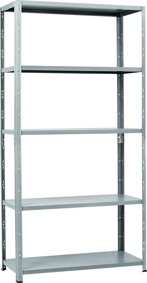 Fémpolcállvány lakkozott 5 polcos 195 cm x 100 cm x 40 cm 65kg terhelhetőség Fémpolcállvány lakkozott 5 polcos 195 cm x 100 cm x 40 cm 65kg terhelhetőség