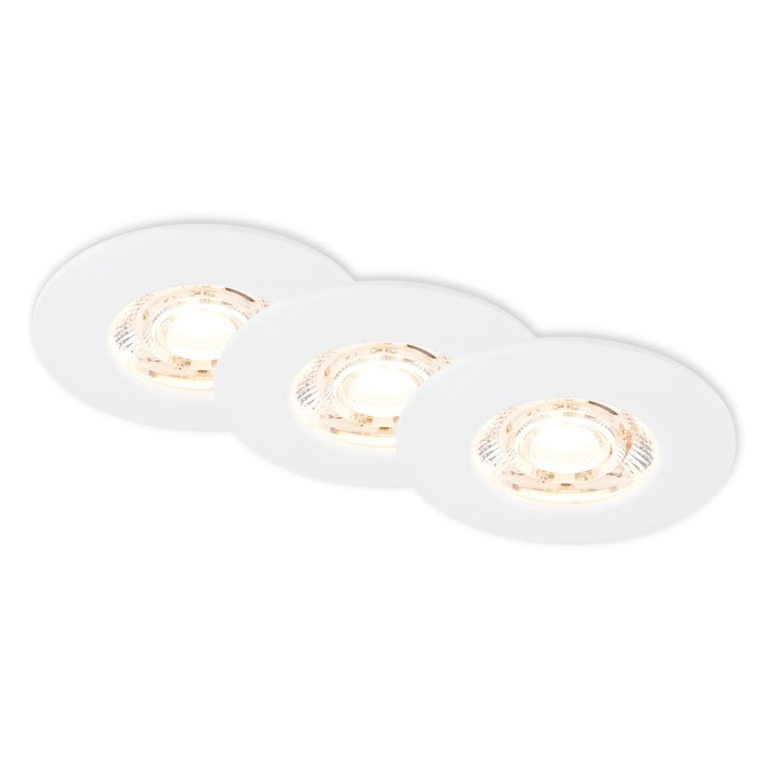 Briloner 3 db-os fürdőszobai süllyesztett LED-lámpa IP44 melegfehér fény fehér Briloner 3 db-os fürdőszobai süllyesztett LED-lámpa IP44 melegfehér fény fehér