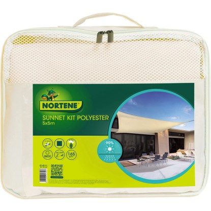 Sunnet Kit polyester napvitorla bézs 5 m x 5 m Sunnet Kit polyester napvitorla bézs 5 m x 5 m
