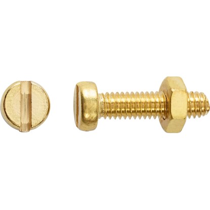 Hengeres fejű menetes csavar PZ sárgaréz M4 x 16 mm 8 db + anya Hengeres fejű menetes csavar PZ sárgaréz M4 x 16 mm 8 db + anya