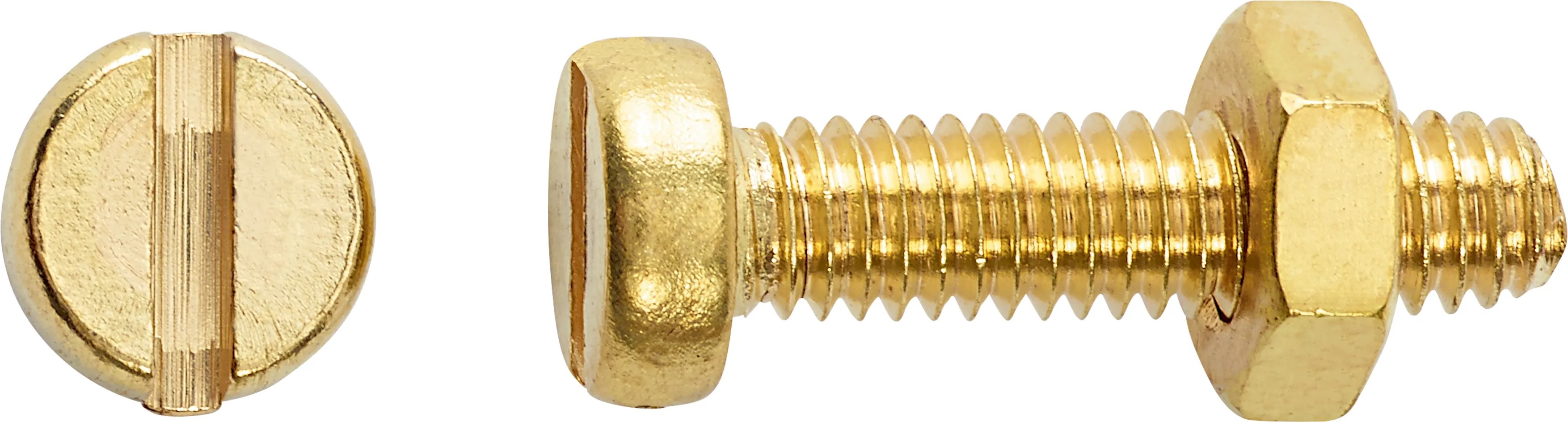 Hengeres fejű menetes csavar PZ sárgaréz M4 x 16 mm 8 db + anya Hengeres fejű menetes csavar PZ sárgaréz M4 x 16 mm 8 db + anya
