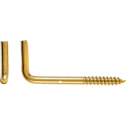 Sárgarézzel bevont egyenes csavaros kampó átmérő 3 x 40 mm 6 db Sárgarézzel bevont egyenes csavaros kampó átmérő 3 x 40 mm 6 db