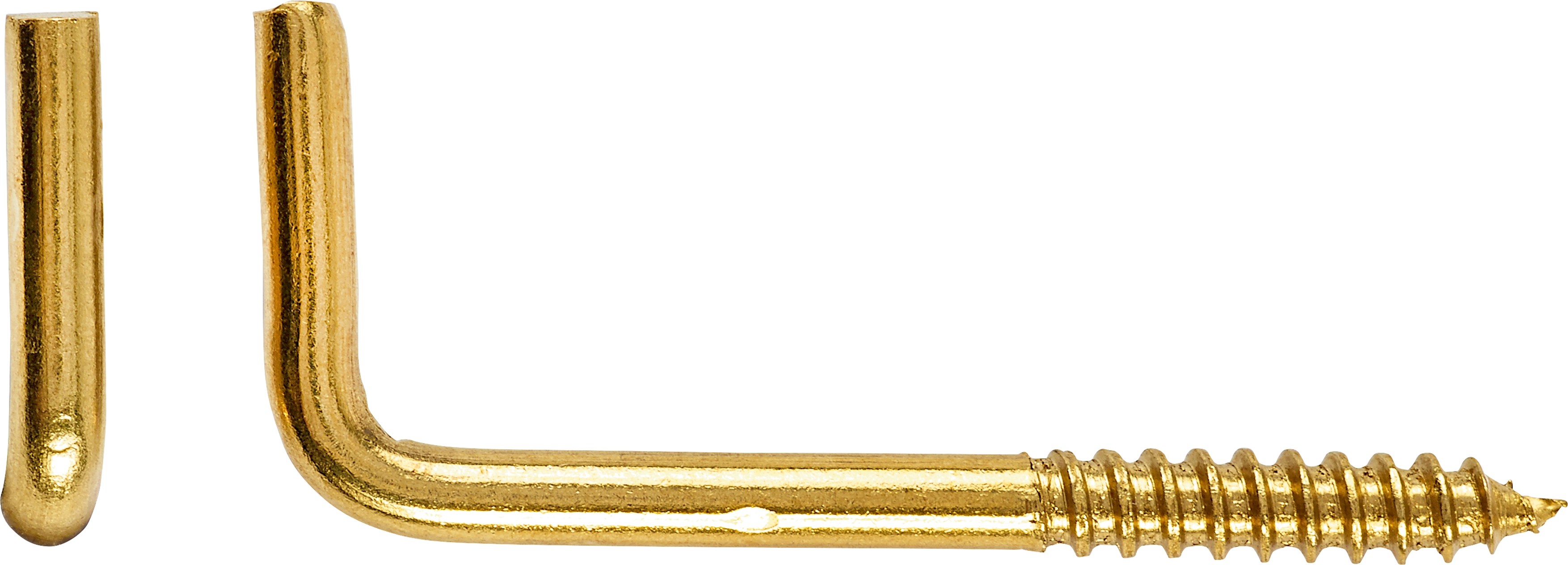 Sárgarézzel bevont egyenes csavaros kampó átmérő 3 x 40 mm 6 db Sárgarézzel bevont egyenes csavaros kampó átmérő 3 x 40 mm 6 db