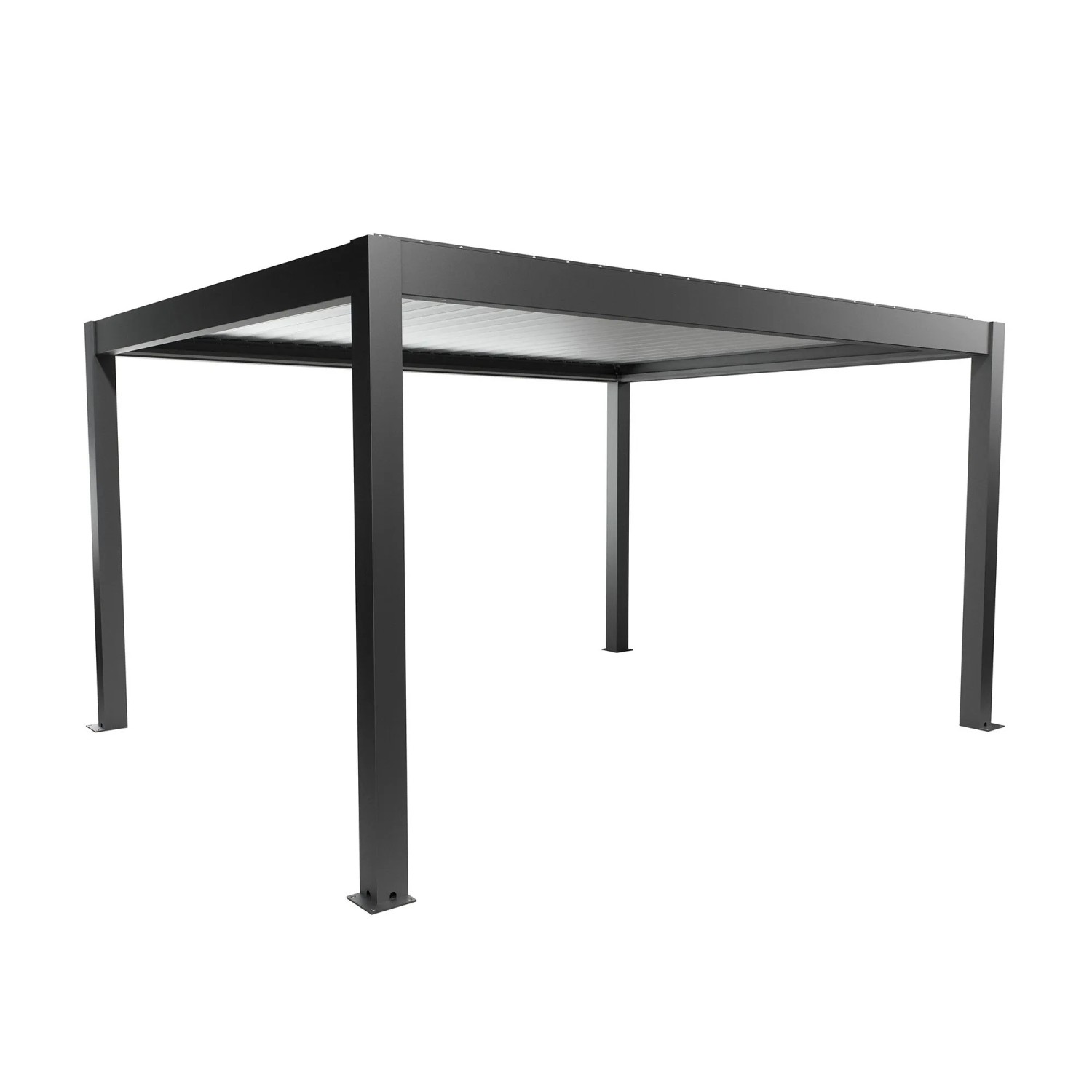 Biohort Pergola 4,5 x 3,5 m sötétszürke-ezüst színben, modern teraszfedés lamellákkal. Biohort Pergola 4,5 x 3,5 m sötétszürke-ezüst színben, modern teraszfedés lamellákkal.