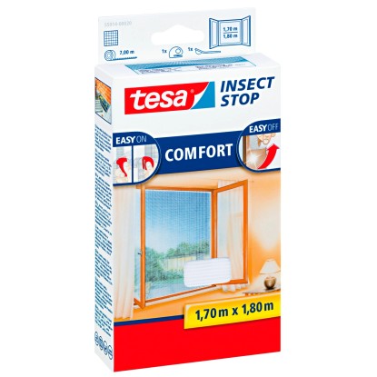 tesa Comfort szúnyogháló ablakra tépőzáras fehér 170 cm x 180 cm tesa Comfort szúnyogháló ablakra tépőzáras fehér 170 cm x 180 cm