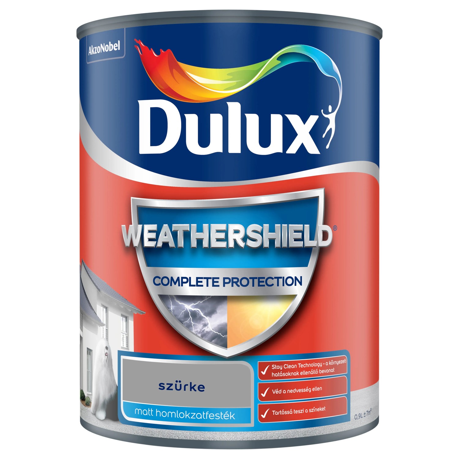 Dulux Weathershield Complete Protection homlokzatfesték szürke 0,9 l Dulux Weathershield Complete Protection homlokzatfesték szürke 0,9 l