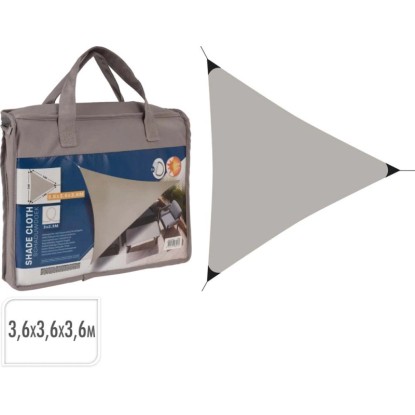 Napvitorla 3,6 m x 3,6 m x 3,6 m taupe színű poliészter Napvitorla 3,6 m x 3,6 m x 3,6 m taupe színű poliészter