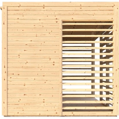 Bertilo fa kerti pavilon, természetes kivitelben, léckerítéssel a magánszféráért. Bertilo fa kerti pavilon, természetes kivitelben, léckerítéssel a magánszféráért.