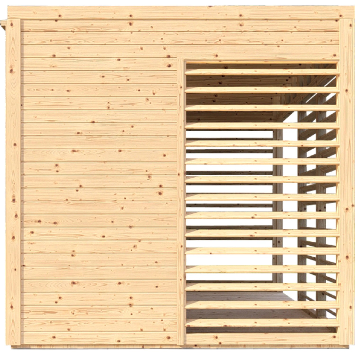 Bertilo fa kerti pavilon, természetes kivitelben, léckerítéssel a magánszféráért. Bertilo fa kerti pavilon, természetes kivitelben, léckerítéssel a magánszféráért.