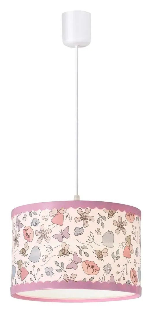 Rábalux Hanka mennyezeti lámpa 88 cm fehér virágos madaras motívumokkal Rábalux Hanka mennyezeti lámpa 88 cm fehér virágos madaras motívumokkal