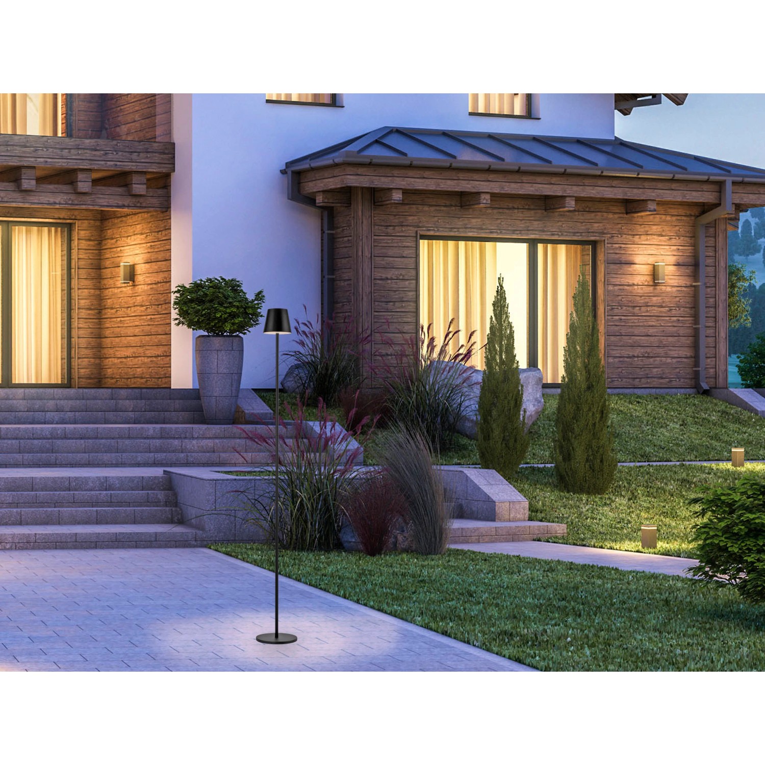 Just Light akkumulátoros LED-es állólámpa Euria fekete 125 cm x 16 cm átmérő Just Light akkumulátoros LED-es állólámpa Euria fekete 125 cm x 16 cm átmérő