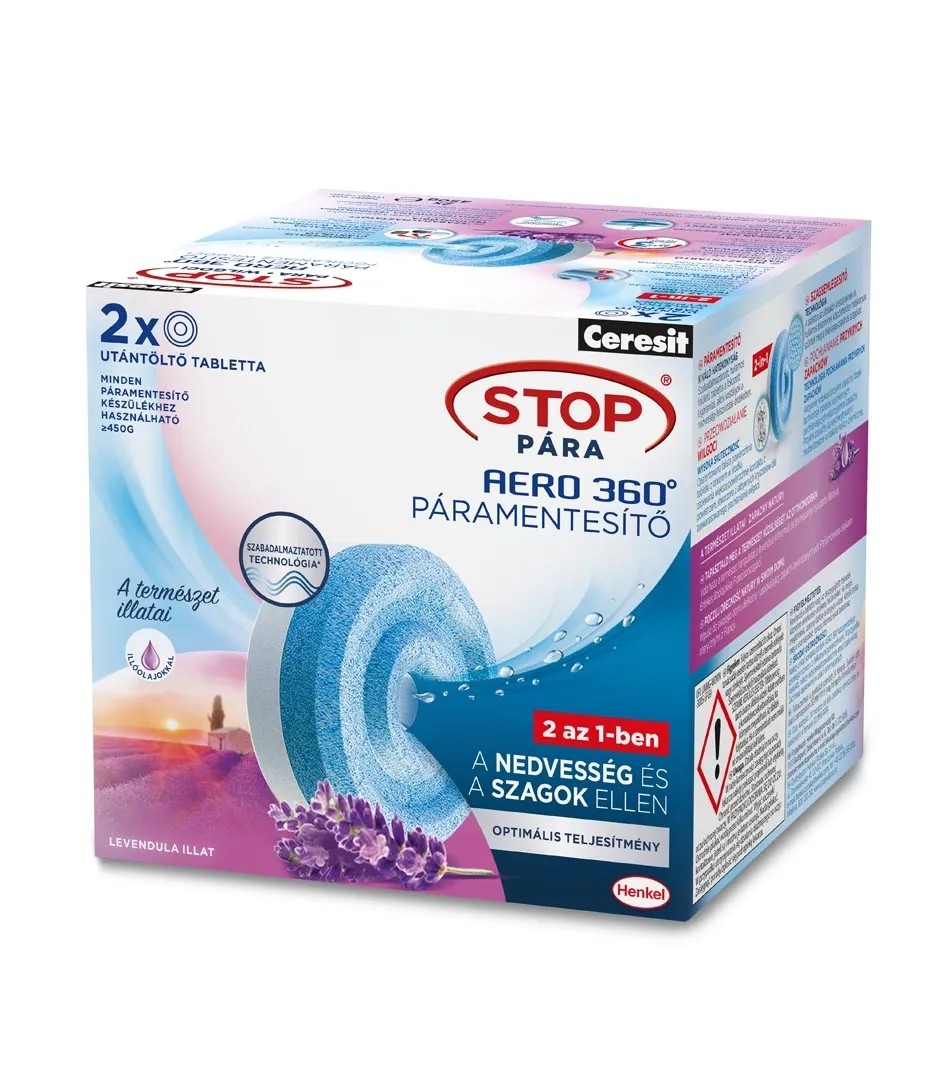 Ceresit Stop Pára utántöltő tabletta Levendula illattal 2 x 450 g tabletta Ceresit Stop Pára utántöltő tabletta Levendula illattal 2 x 450 g tabletta