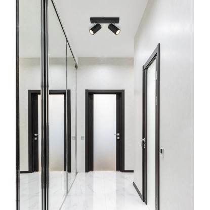 Globo Robby spotlámpa 2 izzós fekete matt 260 mm x 60 mm x 120 mm Globo Robby spotlámpa 2 izzós fekete matt 260 mm x 60 mm x 120 mm