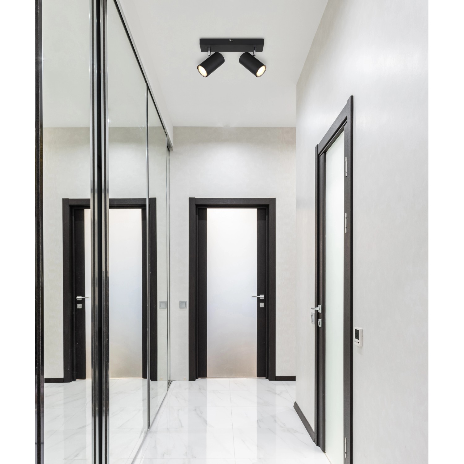 Globo Robby spotlámpa 2 izzós fekete matt 260 mm x 60 mm x 120 mm Globo Robby spotlámpa 2 izzós fekete matt 260 mm x 60 mm x 120 mm