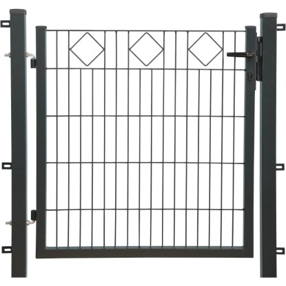 Egyszárnyú dekorkapu csúcsára állított négyszög sor antracit 100 cm x 100 cm Egyszárnyú dekorkapu csúcsára állított négyszög sor antracit 100 cm x 100 cm