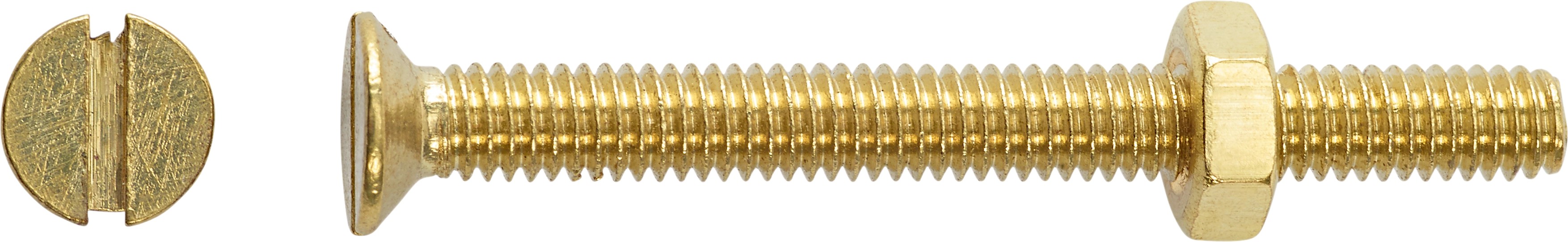 PZ Süllyesztett fejű menetes csavar sárgaréz M4 x 40 mm 8 db + anya PZ Süllyesztett fejű menetes csavar sárgaréz M4 x 40 mm 8 db + anya