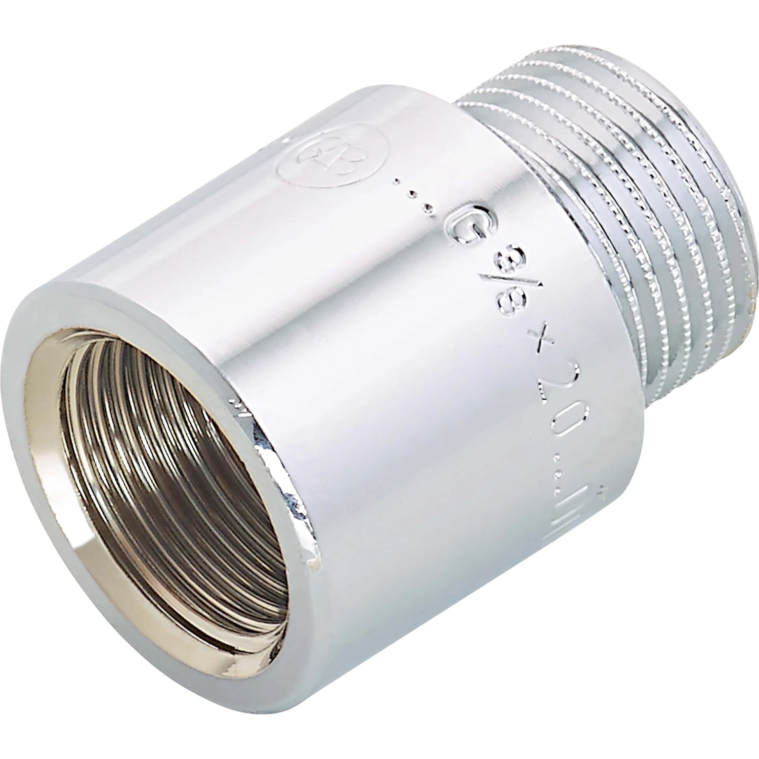 OBI csaphosszabbító 14,9 mm (Rp 3/8) x 16,7 mm (R 3/8) krómozott sárgaréz 20 mm OBI csaphosszabbító 14,9 mm (Rp 3/8) x 16,7 mm (R 3/8) krómozott sárgaréz 20 mm