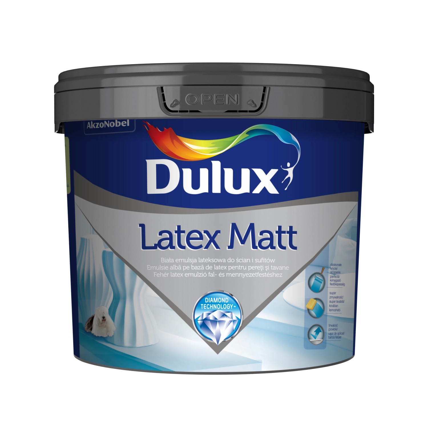 Dulux falfesték beltéri Latex Matt fehér 3 l Dulux falfesték beltéri Latex Matt fehér 3 l