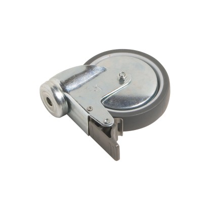 Önbeálló készülékgörgő hátsó lyukkal, átmérő: 100 mm, 55 kg Önbeálló készülékgörgő hátsó lyukkal, átmérő: 100 mm, 55 kg