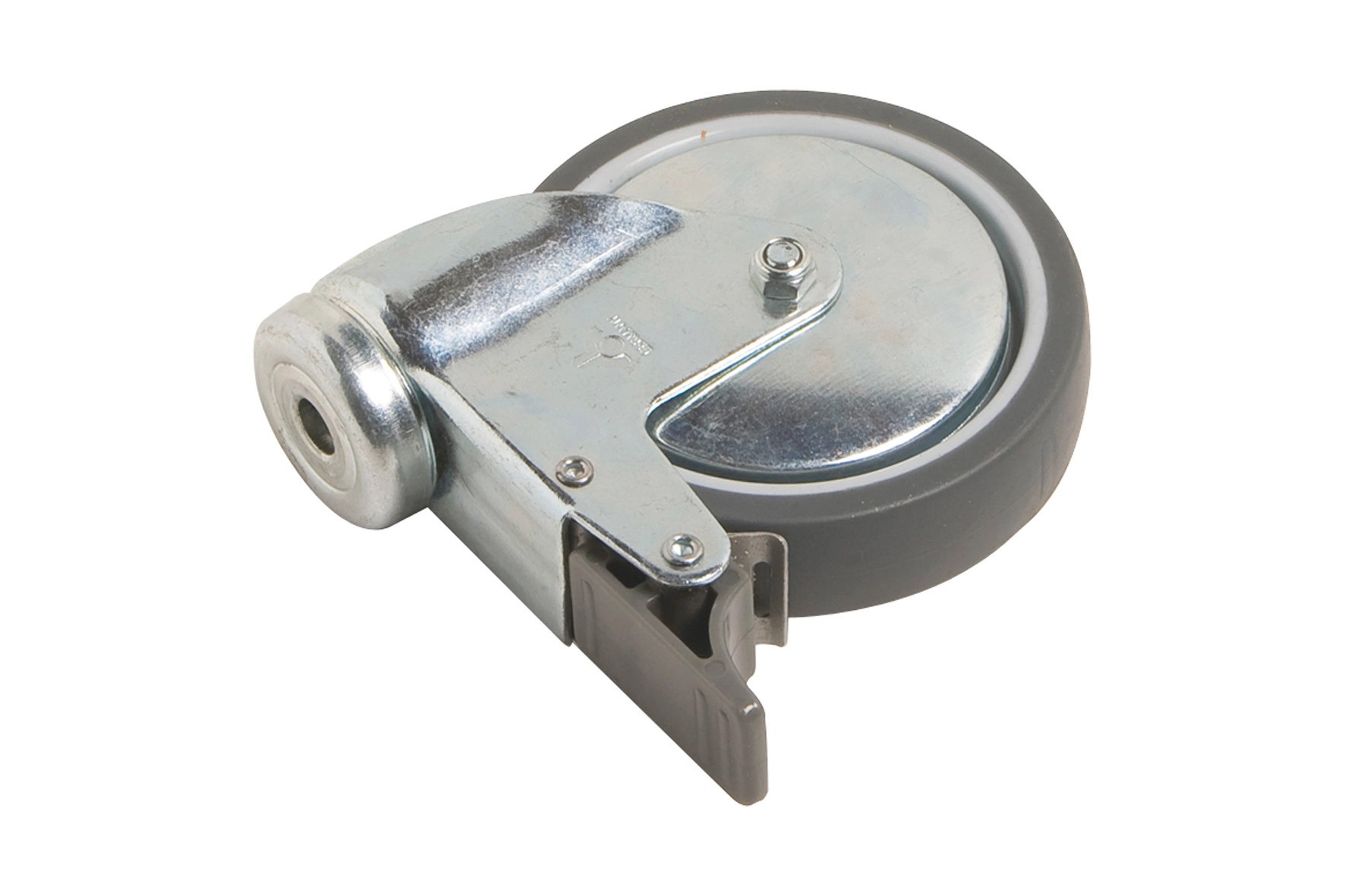 Önbeálló készülékgörgő hátsó lyukkal, átmérő: 100 mm, 55 kg Önbeálló készülékgörgő hátsó lyukkal, átmérő: 100 mm, 55 kg