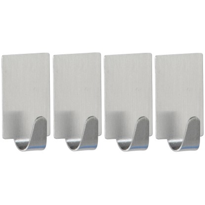 Wenko rozsdamentes acél matt négyszögletes akasztó 4 db-os készlet Wenko rozsdamentes acél matt négyszögletes akasztó 4 db-os készlet